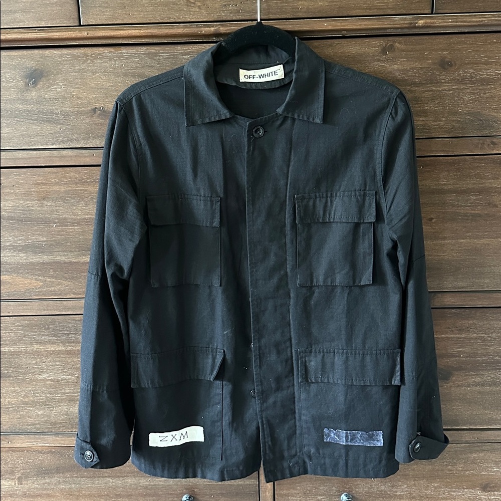 OFF-WHITE Diagonal Brushed Field Military Jacket | Virgil Abloh | Small | Black